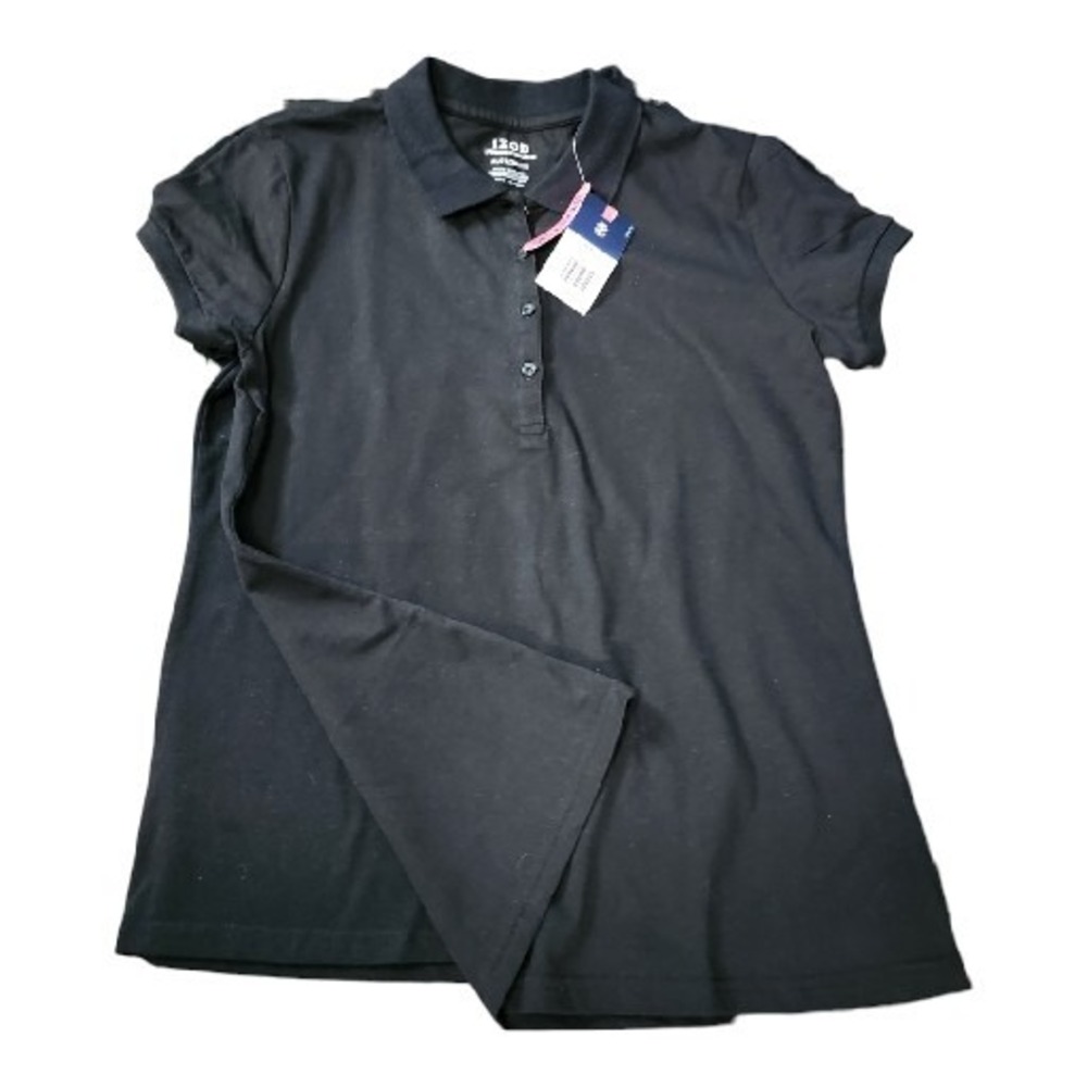 NWT IZOD Juniors 15 Large XL 2-Shirt Top Blouse Polo School Uniform Black Preppy